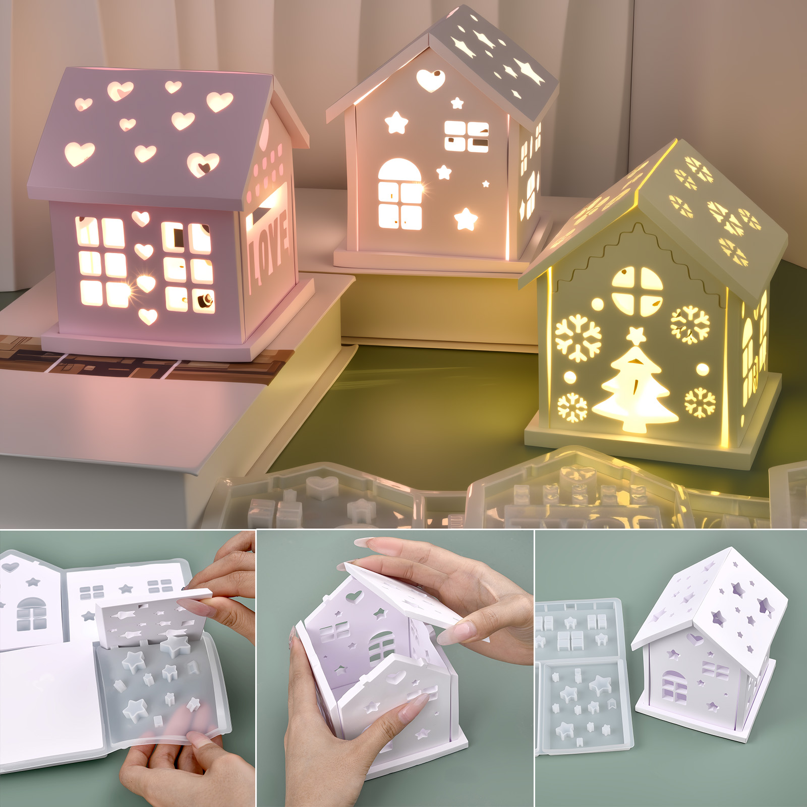 Candle Making Tutorial - 3D Ev silikon kalıp DIY Noel