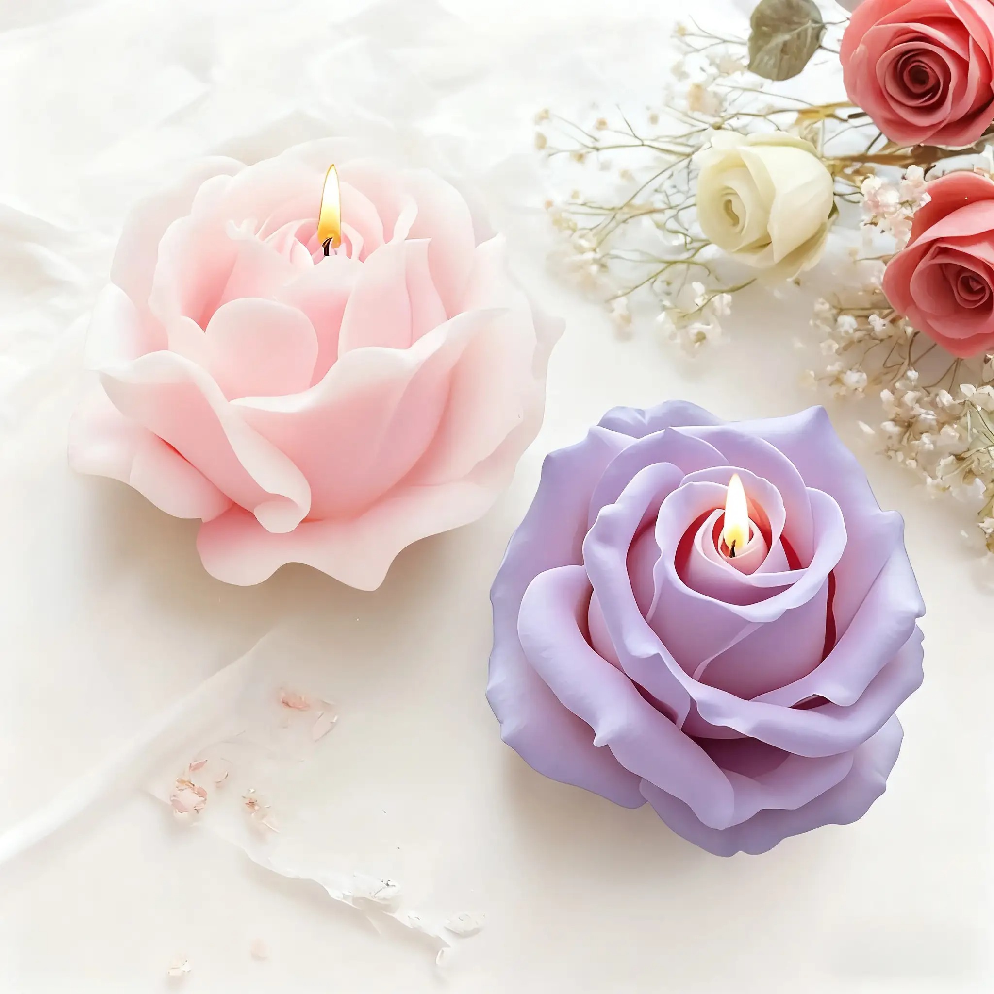 2 Parça Romantik 3D Gül Siliko - Candle Making Tips incelemesi ve fiyatı